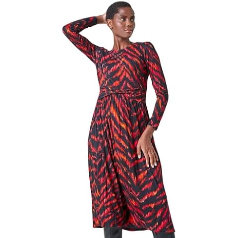 Roman Originals Animal Print Midi Dress Cover