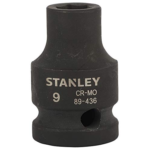 Image of STANLEY STMT89436-8B Chrome-Molybdenum Steel 6 Point Impact Socket 1 /2 inch 9 mm(Black)