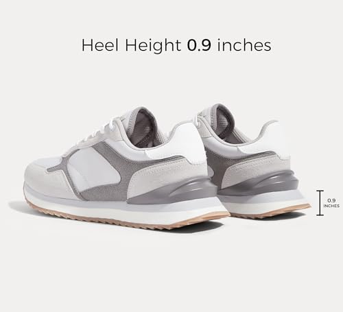Image of LUCKY STEP Women's Platform Fashion Sneakers Suede Colorful Colorblock Stylish Retro Casual Neutral Tennis Running Footwear Walking Shoes
