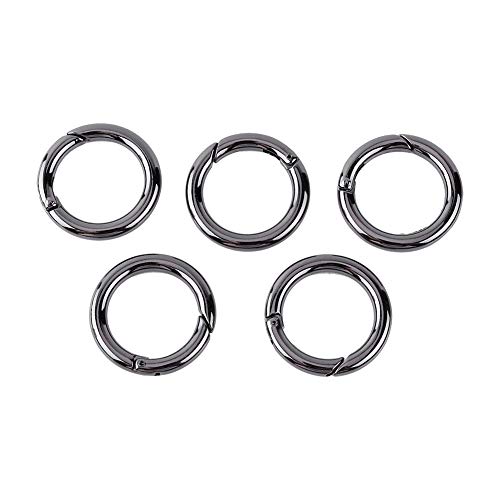 5PCS Aleación de zinc Mosquetón redondo Spring Snap Clips Gancho Llavero Llavero Hebilla Cover