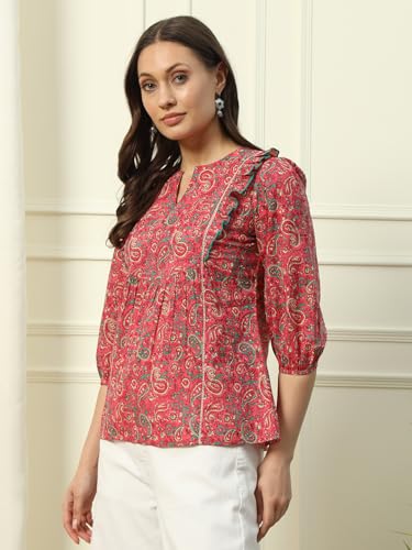 Image of FIORRA Women's Cotton Regular Fit Top