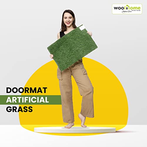 Image of Woohome 35mm Artificial Grass Mat for Balcony | Green Grass Carpet for Balcony | All-Weather Home and Office Edition (Size - 2 X 3 Ft | Green grsaa Capet for Balcony)