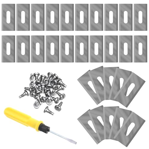 30 Pcs Cuchilla Cortacesped, Cuchillas de Robot Cortacésped para Husqvarna, Automower, McCulloch, Flymo, Fabricadas en Acero Inoxidable, Incluyen 30 Tornillos Y Un Destornillador
