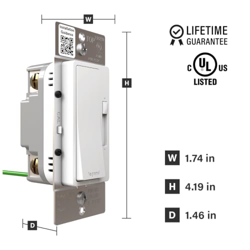 Image of Legrand Radiant 150W LED Dimmer Light Switch 3-Way Rocker White 1 Pack