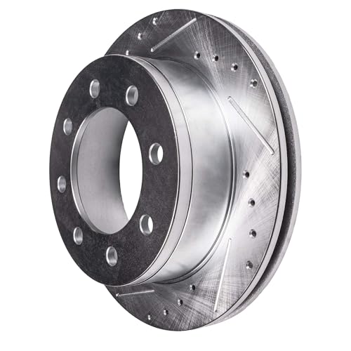 Image of Detroit Axle - Rear Brake Kit for 2003-2020 Chevrolet GMC Express | Savana 2500, 2007-2020 Savana 3500, Drilled Brake Rotors Ceramic Brake Pads Replacement 12.99 inch inch Rotor