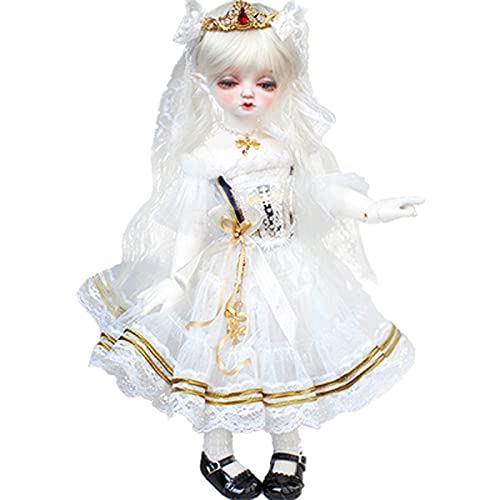 Dolls 1/4 SD 15.7 Inch Ball Joints DIY Toy Gift for Children Rotatable Pose with Soft Wig Gorgeous Dress Nice Shoes Beautiful Makeup for Birthday(Does Not Contain Crown and Neck Accessories) (B)