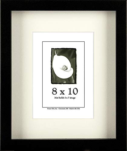 Frame USA True Depth Series 8x10 Poplar Wood Frames for Art and Canvas (Black)