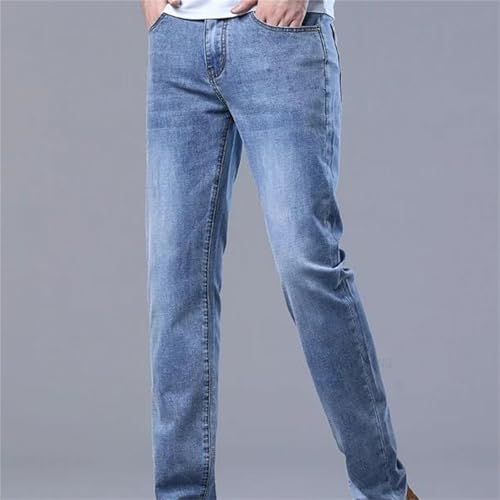 Men's Spring Fall Blue Slim Jeans – Casual Stretch Denim Pants, Stylish Trousers4