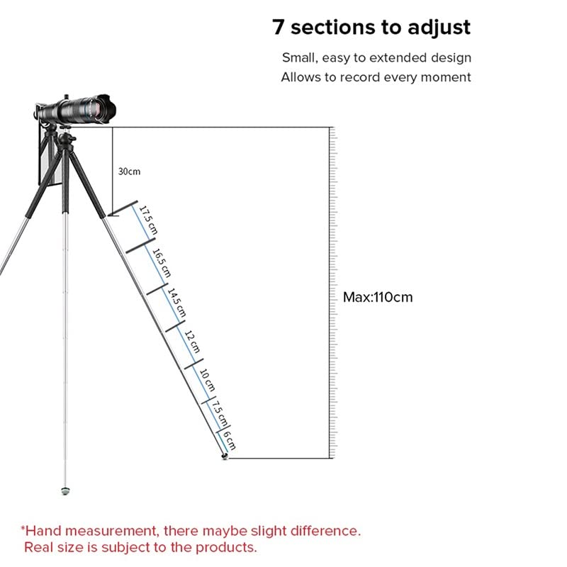 Soporte de teléfono extensible para telescopios y trípode con capacidad de 1,5 kg 6