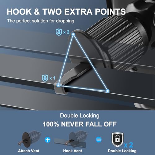 Image of Steel-Hook Air Vent Car Phone Mount Clip Military-Grade Shockproof Universal Car Cell Phone Holder - for All 4-7.2 inch in smart Vertical Screen Cell Phones