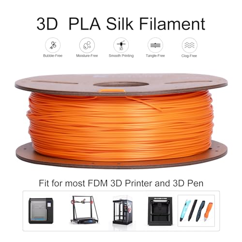 Image of Kretrum PLA 3D Printing Filament 1.75 mm Dimensional Accuracy + /- 0.2 mm 1 KG 2.2 LBS Cardboard Spool Refills for Most FDM 3D Printer fits Bambu Creality FlashForge Anycubic ELEGOO etc. Orange