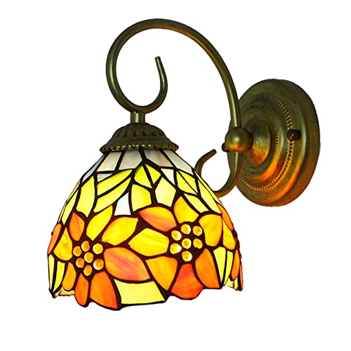 Lampe murale vitrail pastorale tournesol applique pour chambre et éclairage couloir