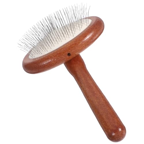 BESPORTBLE Wooden Dog Comb for Grooming Sturdy Pet Hair Brush with Stainless Steel Pins for Reducing Shedding and Tangles Various Breeds