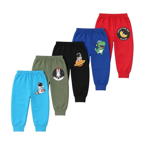 Image of superminis Unisex Cotton Pajama Pants for Boys & Girls Combo Pack | Kids & Baby Soft Sleepwear Pyjamas with Animal Cartoon Print | Toddler Breathable Nightwear Bottoms