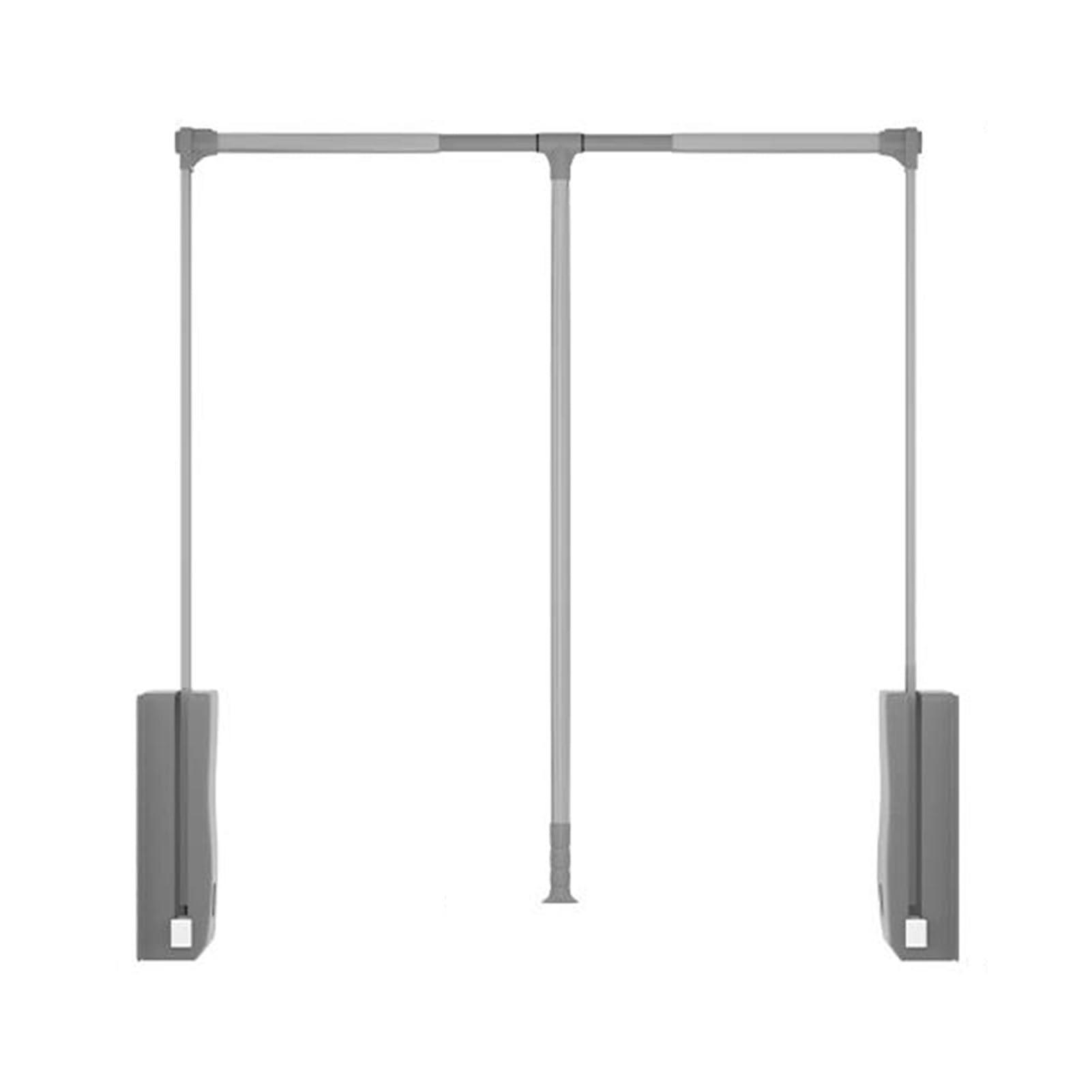 Generisch Wysuwany drążek na ubrania, wysuwany drążek na ubrania do podnoszenia szaf na ubrania, 670-1220 mm, regulowany, z delikatnym cofaniem, nośność 20 kg (brązowy, 900-1220 mm)