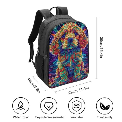 Mochila adolescentes para colegio que protege tus libros de la lluvia con diseño Poodle 2