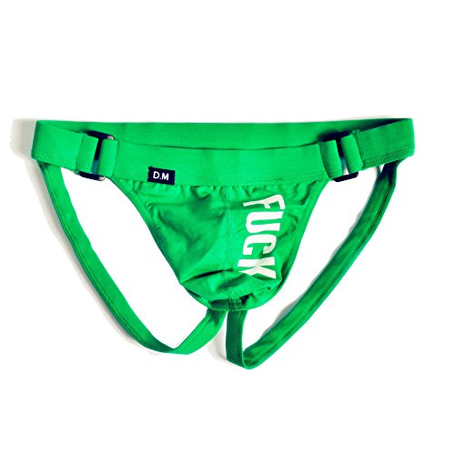 D.M Men's Underwear Jockstrap Briefs (Green, L)