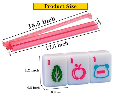Set Americano de Mahjong con 166 fichas rosadas miniatura 2