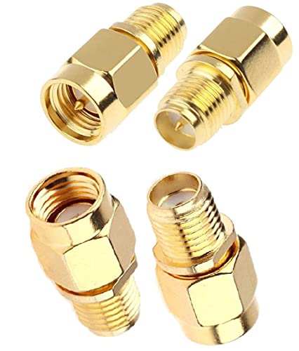 SMA Antennenadapter SMA-Anschluss auf RP-SMA Anschluss 2pcs + SMA Stecker an RP-SMA Buchse Steckverbinder 2pcs Cover