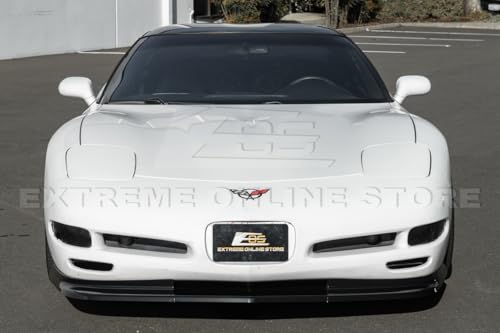 Replacement For 1997-2004 Chevrolet Corvette C5 ALL Models | Performance Style Front Bumper Vented Lower Lip Splitter (ABS Plastic - Painted Glossy Black) - Image 4