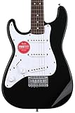 Squier Mini Stratocaster Electric Guitar, with 2-Year Warranty, Black, Laurel Fingerboard, Left-Handed