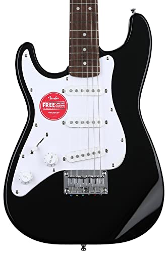 Squier �G���L�M�^�[ Mini StratocasterR Left-Handed, Laurel Fingerboard, Black 370123506 �\�t�g�P�[�X�t��