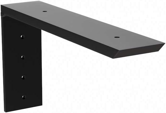 Heavy Duty Wood Shelf Brackets (08 in. x 04 in.)-Decorative Rustic Wall Shelf Supports for Floating Shelves, Bookshelves, and Kitchen Storage – Solid Steel Brackets with Pre-Drilled Mounting Holes