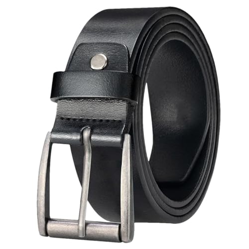 Men's Genuine Leather Belts For Jeans Trousers Casual Vintage Alloy Pin Buckle Second-Layer Leather Belt