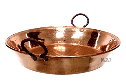 Paella Pan 17" Paellera De Cobre Spain España 100% Pure Hammered Hand-Made Artisan Copper Classic Traditional Seafood Marisco Cazo #TOP3