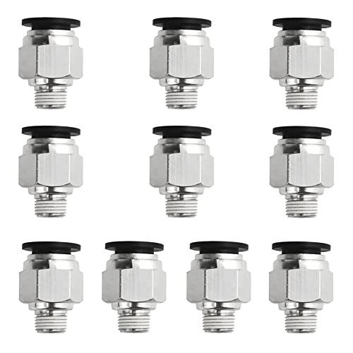 XINMEIWEN Lot de 10 raccords pneumatiques NPT filetage mâle 10 mm PC10-N1