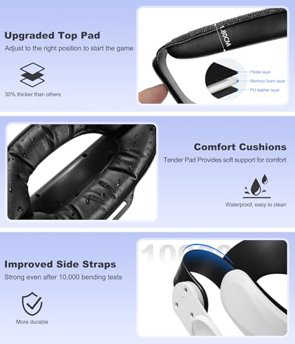 Kawaye Comfort Head Strap Compatible with Meta Quest 3S/Quest 3/Quest 2, Adjustable VR Headset Strap with Upgraded Cotton BackPad, Elite Strap Replacement Enhanced Support&Comfort&Reduce Pressure - Image 7