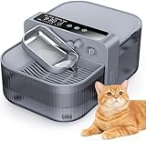 Chumajor Wireless Cat Water Fountain with No Filters, 180-Day Battery & Precision Flow Control,3.5L Smart Pet Water Dispenser with Wastewater Separation & Custom Scheduling for Cats & Dogs, Grey