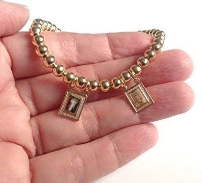 SIFRIMANIA 18K Gold Plated Catholic Scapular Adjustable Ball Bead Bracelet with Divine Mercy and Virgin of Guadalupe Medals - Image 5