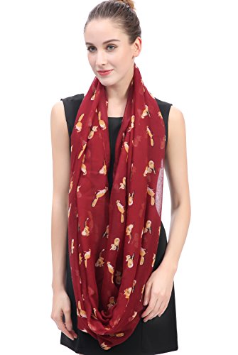 Lina & Lily Fox Animal Print Women's Infinity Scarf Lightweight3