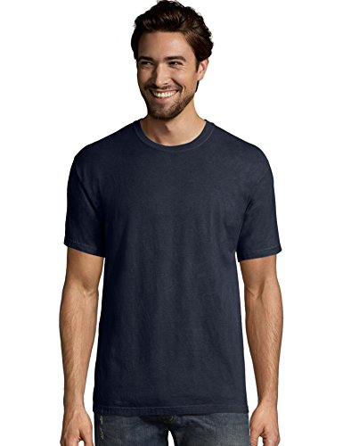 T-shirt en coton ringspun bleu marine homme vêtement XS Hanes