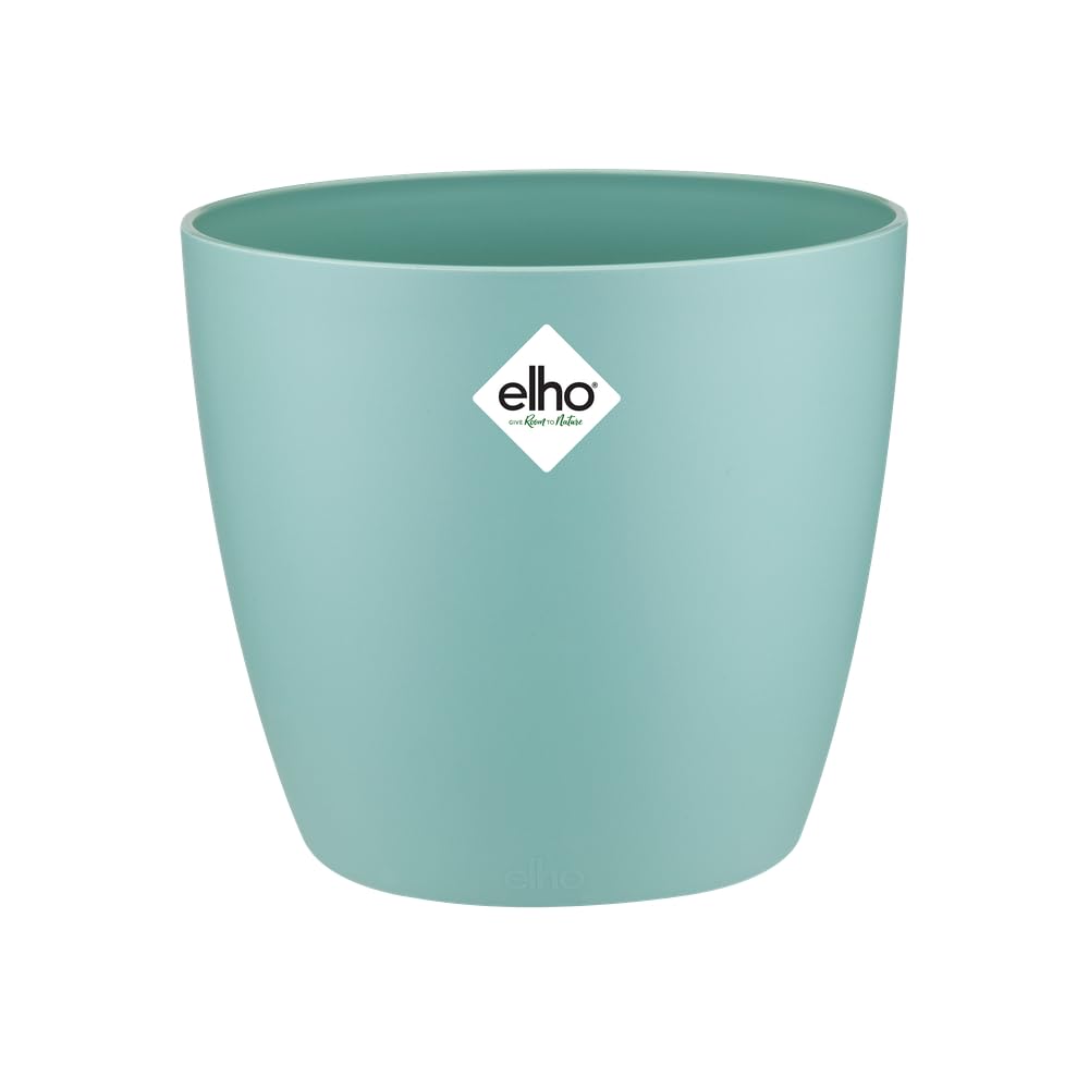 elho Brussels Round 18 - Flower Pot for Indoor - 100% recycled plastic - Ø 18.3 x H 16.8 cm - Green/Mint