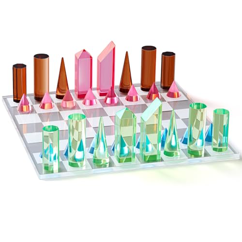 Set de Ajedrez Acrílico Rainbow Crystal Moderno miniatura 1