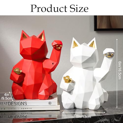 Figura Decorativa Gato de la Suerte Geométrico 4x5x6 miniatura 2