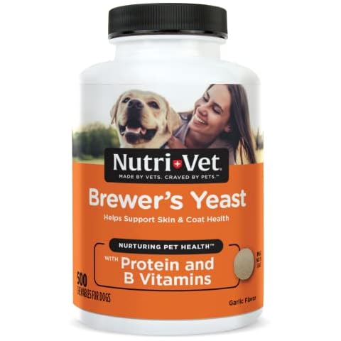 Nutri-Vet Brewer's Yeast and Garlic Chewable Tablets for Dogs | Veterinarian Formulated to Support the Immune System and a Healthy Skin & Coat | 500 Chewable Tablets Cover