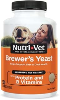 Nutri-Vet Brewer's Yeast and Garlic Chewable Tablets for Dogs | Veterinarian Formulated to Support the Immune System and a Healthy Skin & Coat | 500 Chewable Tablets