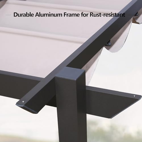 Ulax-Furniture-Outdoor-10×13-Extra-Large-Aluminum-Pergola-with-Sun-Shade-Gazebo-Beige-Canopy-UV-Resistant-Fabric Ulax Furniture Outdoor 10×13 Extra Large Aluminum Pergola with Sun Shade Gazebo Beige Canopy UV Resistant Fabric