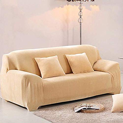 Housse de coussin de canapé extensible couleur unie pour loveseat