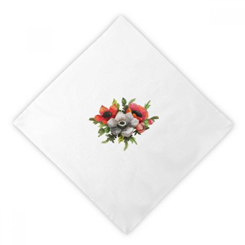 Servilletas de tela fina con pintura de amapolas para cenas exclusivas