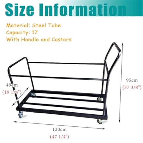 Carrito plegable de almacenamiento para sillas comerciales y eventos 3