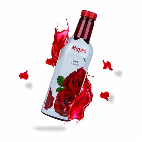 Image of Mapro Rose Sharbat, Gluten Free, 1000Millilitres, Pack of 1