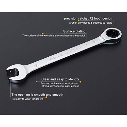 6-24 MM 72 Dentes de Cabeça Fixa Chave de Catraca Combinada Chaves Multiuso Chaves de Uso Duplo Chav