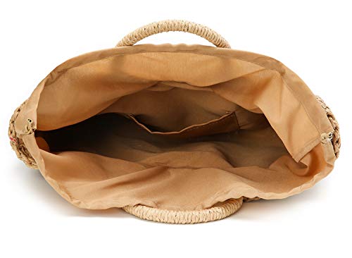 Bolso playero grande de paja para mujer miniatura 5
