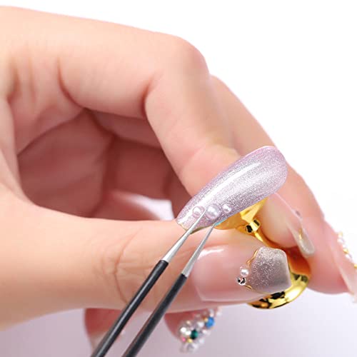 Gymqian 2 Set Acrylic Nail Art Practice Stands Magnetic Nail Tips Holders Training Fingernail Display Stands，Fingernail Diy Nail Art Stand For False Nail Manicure Tool #TOP4