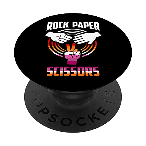 Rock Paper Scissors Lesbian LGBT Pride Lesbian Rainbow Flag PopSockets PopGrip Intercambiabile