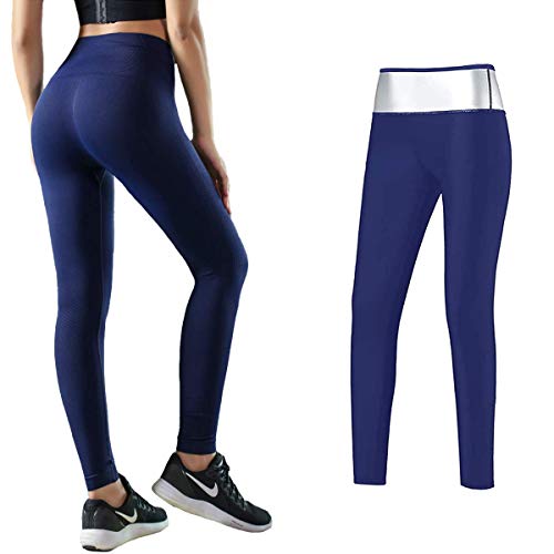 MATEHOM Pantalones Deportivos Mujer,Pantalones para Adelgazar,Leggins Anticeluliticos Cintura Alta, Mallas Fitness Push Up para Deporte Running Yoga Gym (XL)